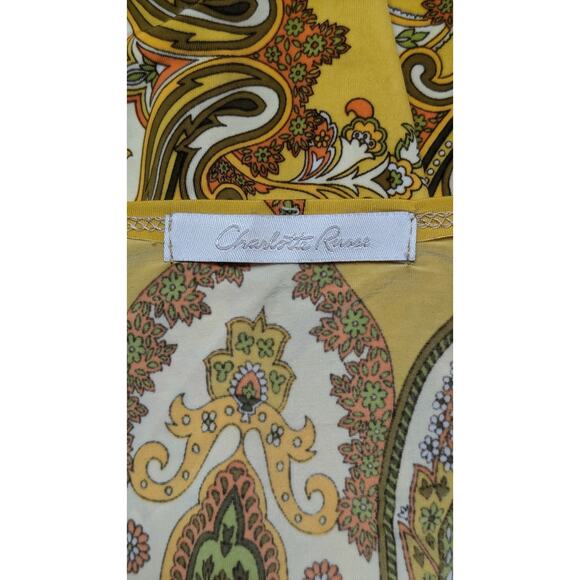 Charlotte Russe Paisley Print Mini Dress Sleeveless V Neck Vintage Y2K Medium - Picture 4 of 5